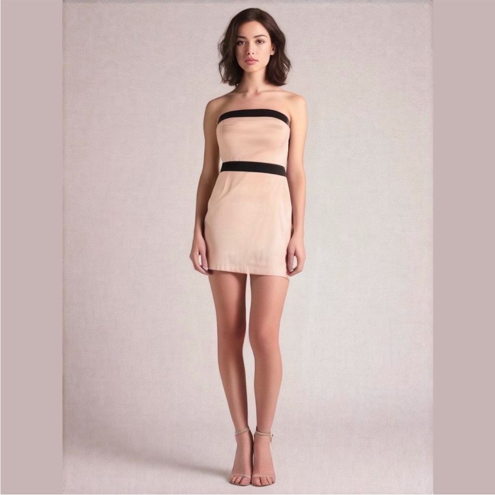 Forever 21 Strapless dress pink and Black Sz M